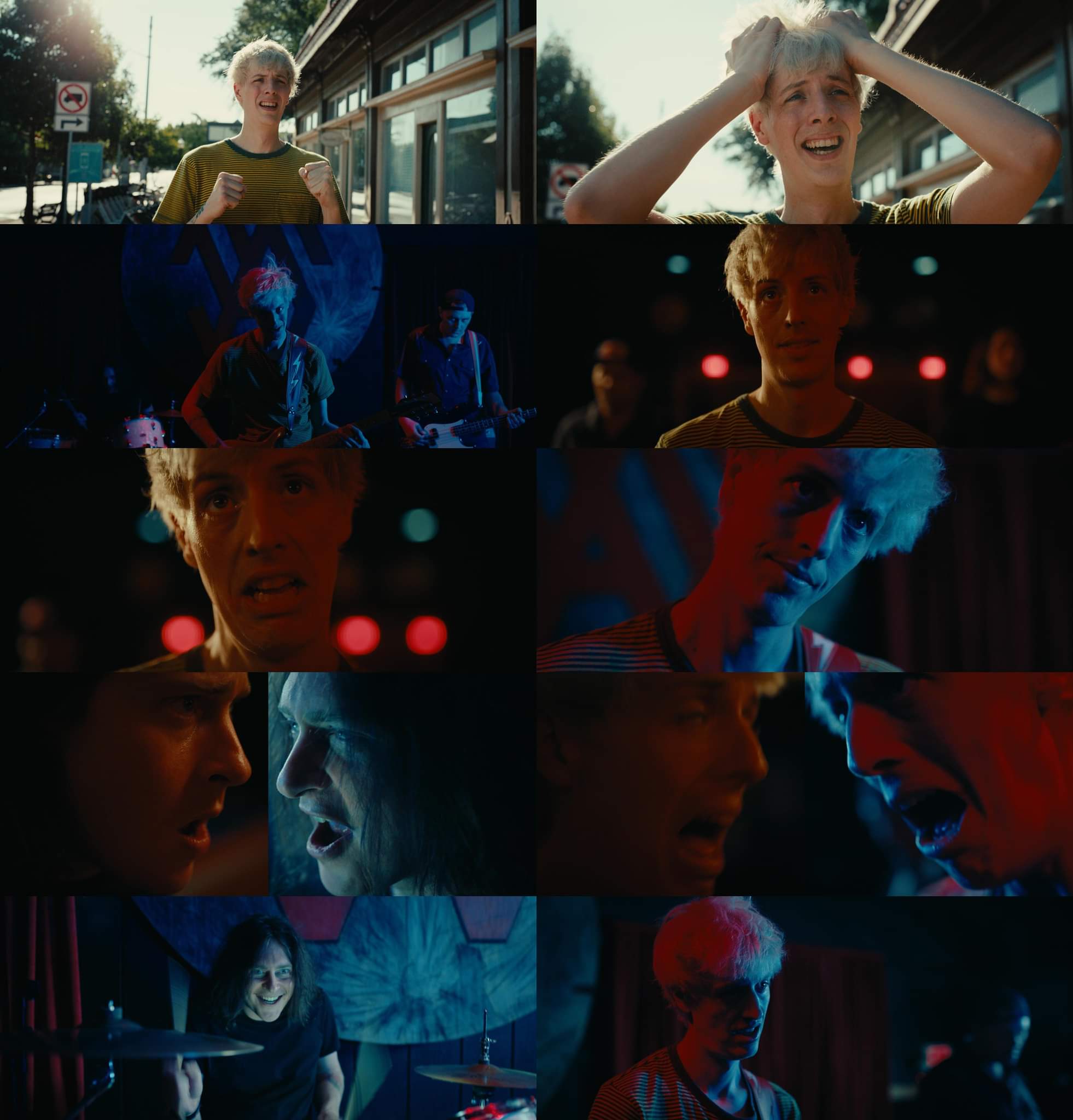 A collection of screen shots from a music video