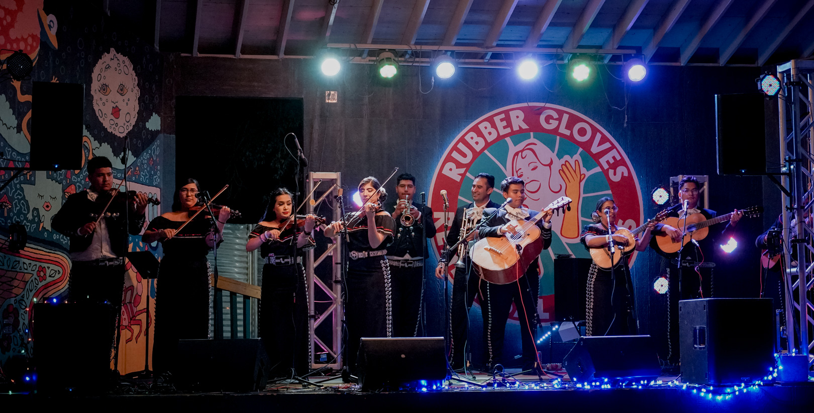 A mariachi band on stage