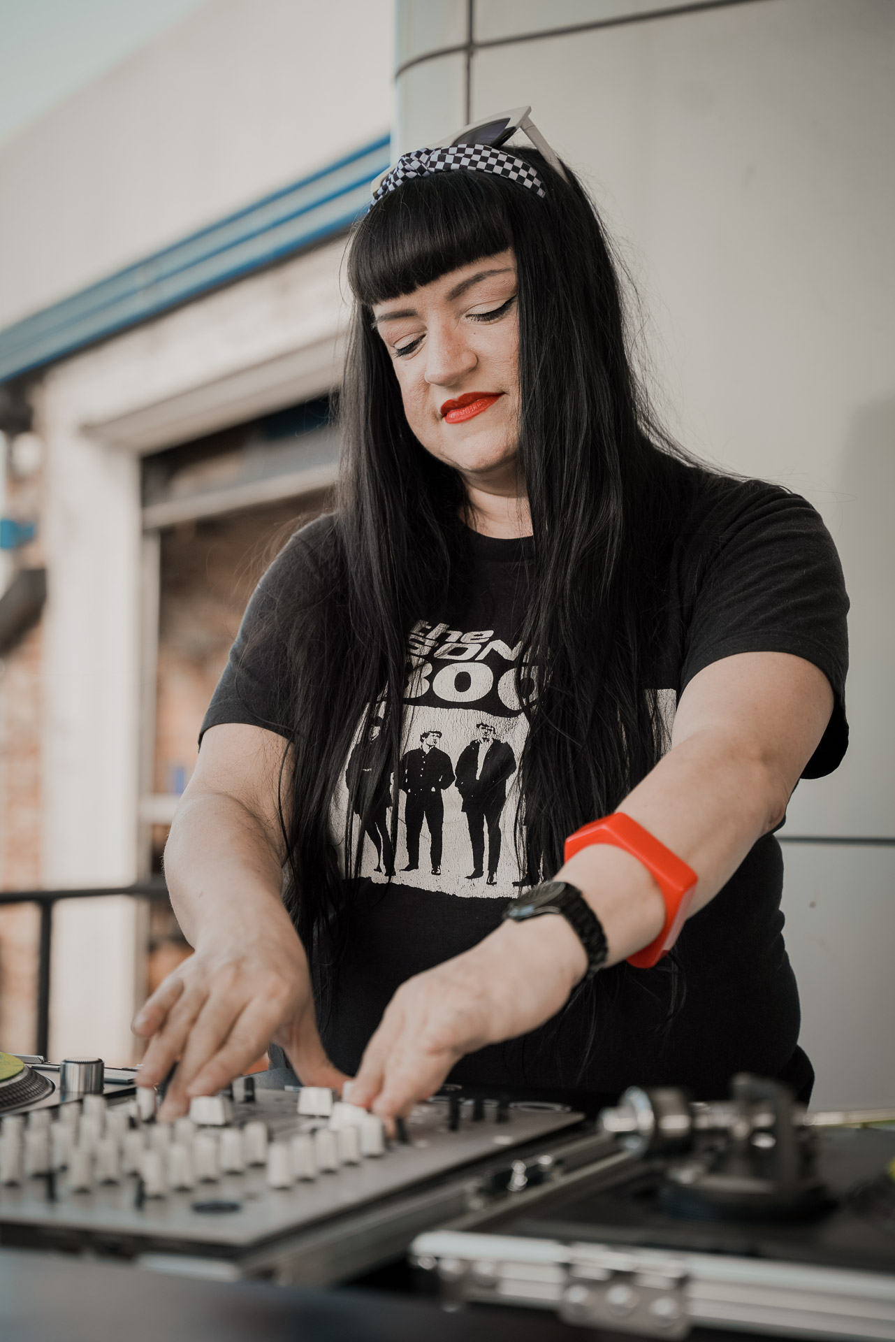 A person deejaying