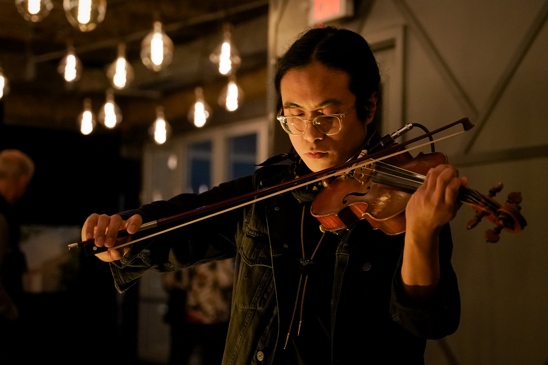 A musician playing violin