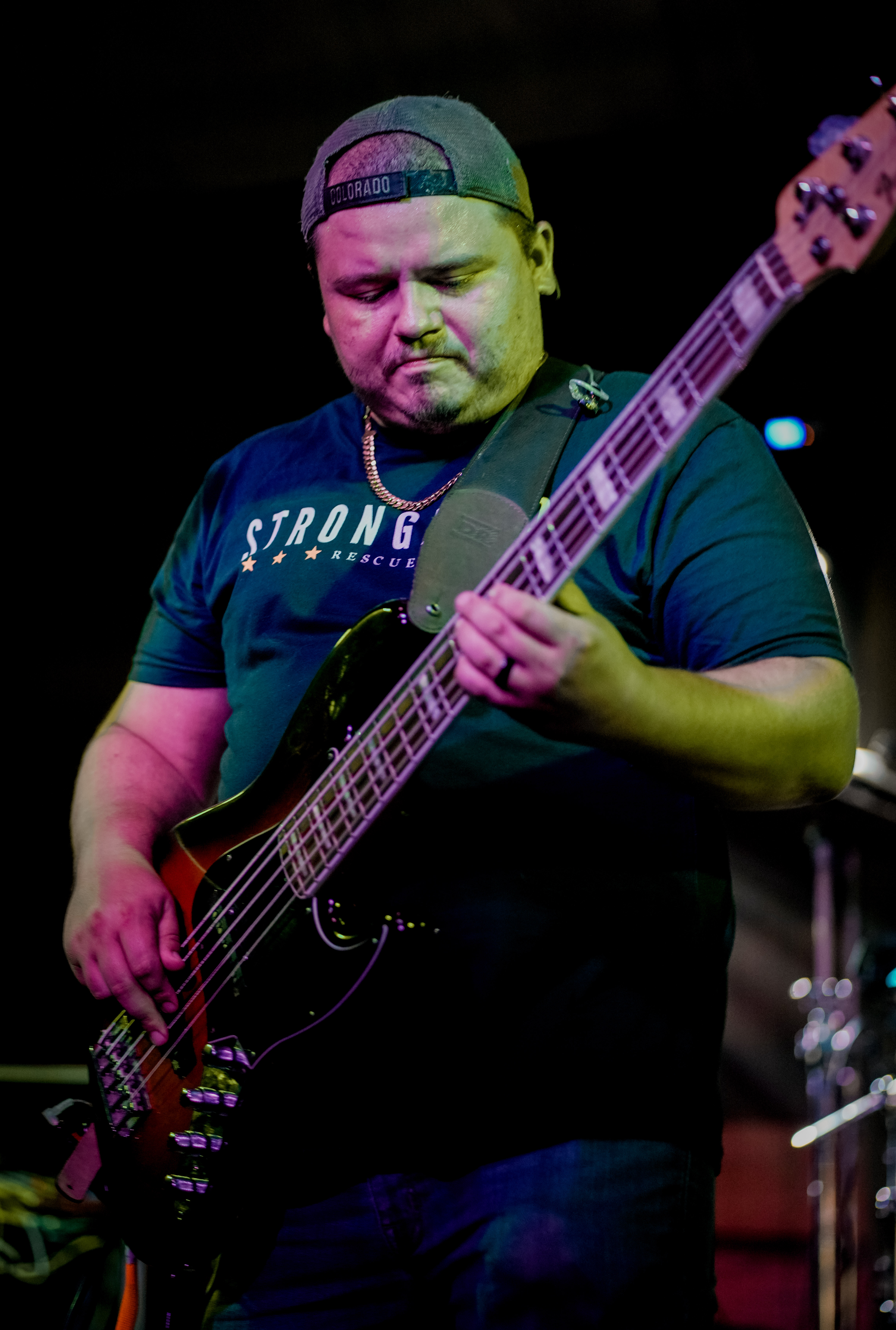 A bassist on stage