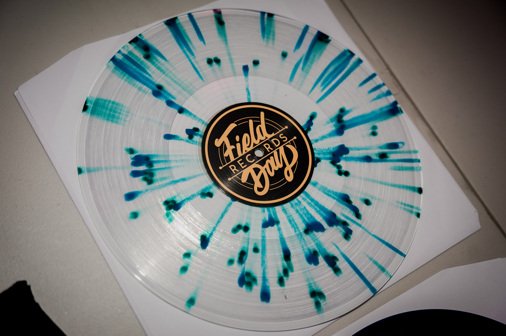 A colorful vinyl record