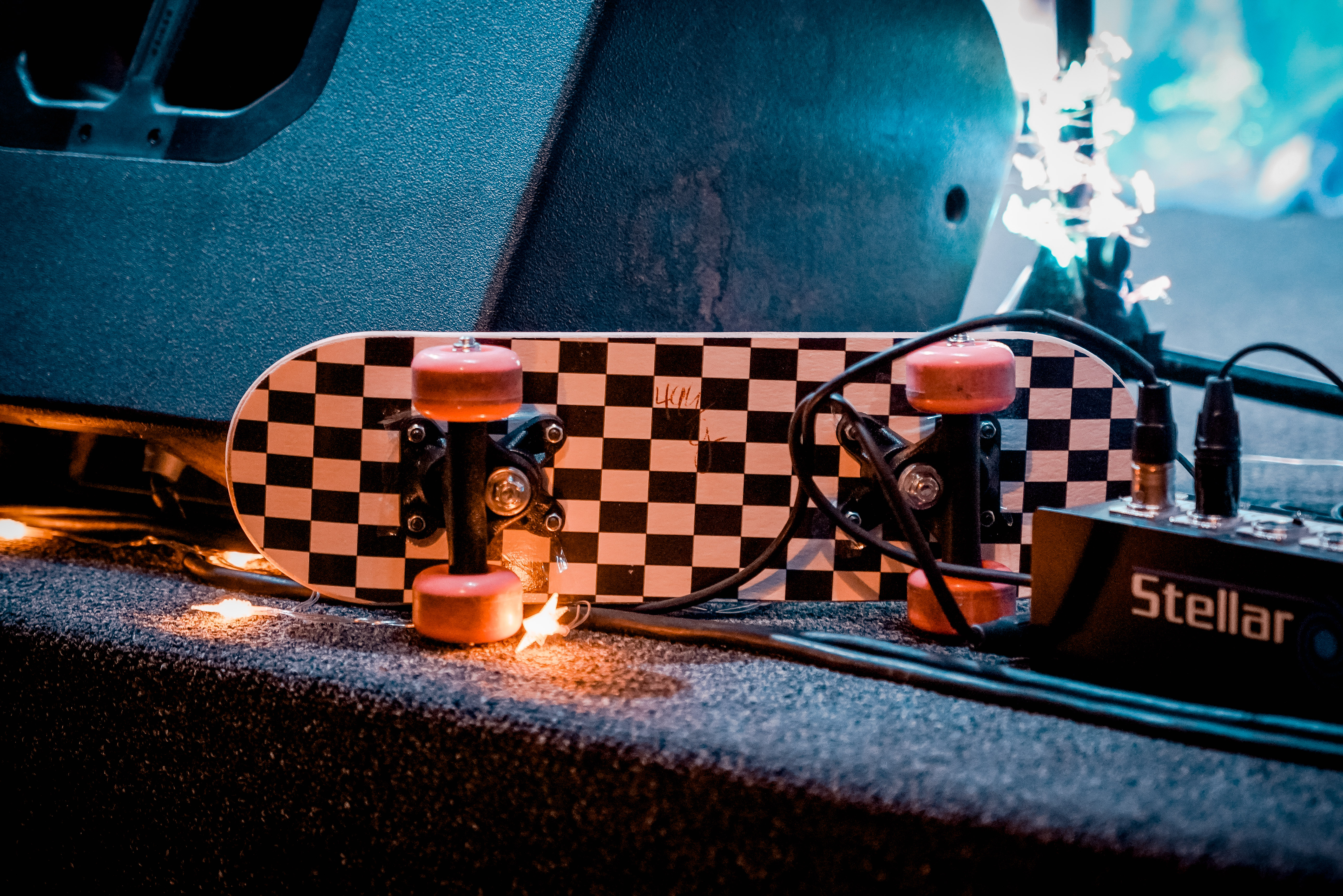 A penny board on stage