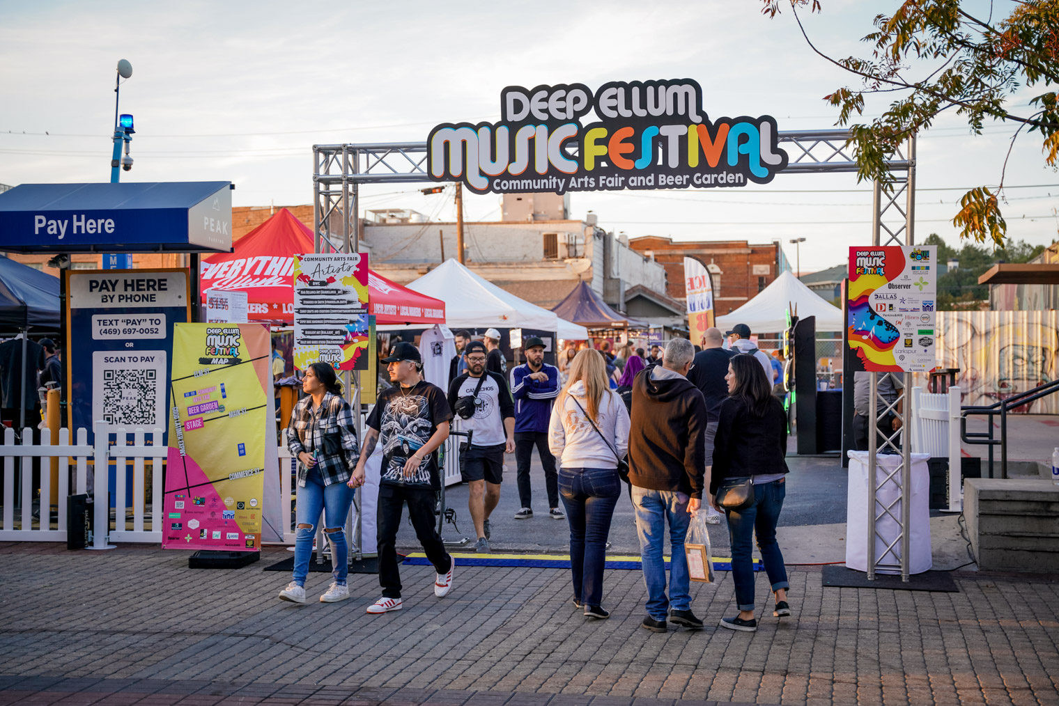 A music festival with art booths