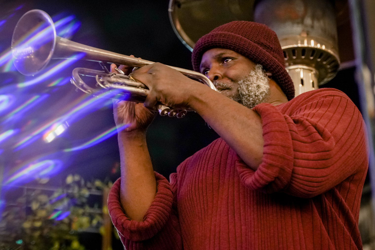 A musician playing trumpet