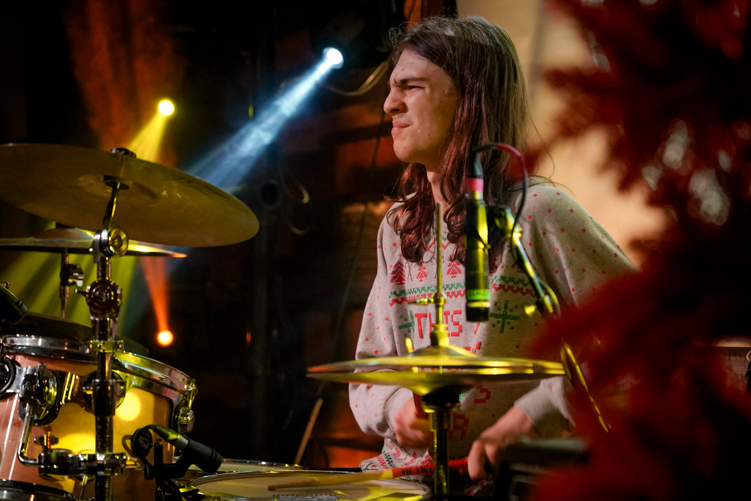 A musician playing drums