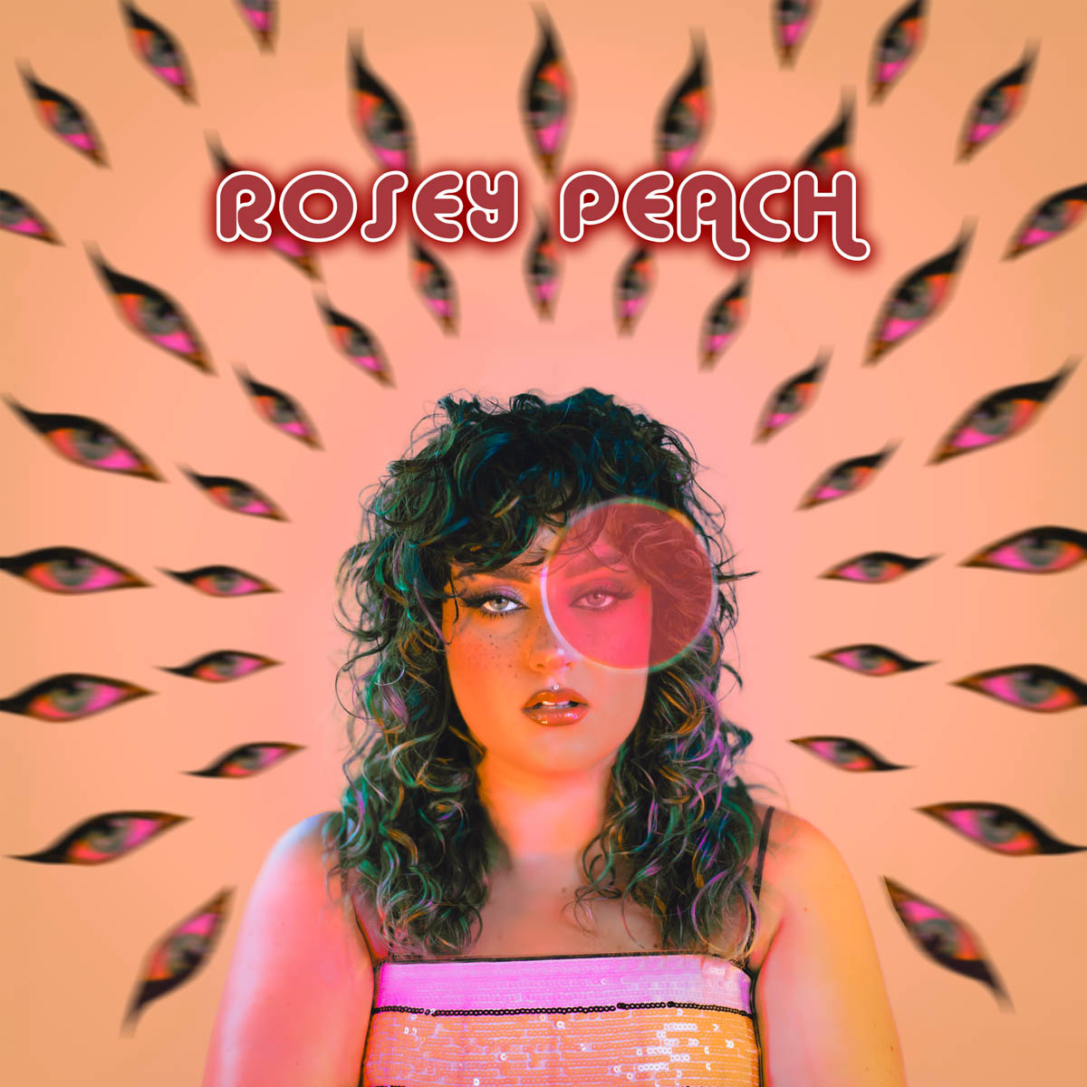 Album cover art with a woman that says "Rosey Peach"